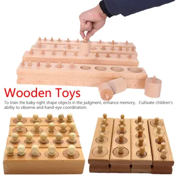 

Cylinder Socket Blocks Toy For Children Baby Development Practice and Senses Educational Wooden toys