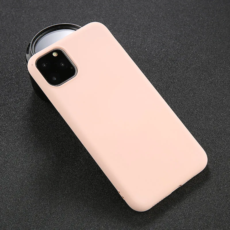 Light Pink Силиконовый однотонный чехол для iPhone XS 11 Pro MAX XR X XS Max Candy, чехол для телефона s для iPhone 11 7 6 6S 8 Plus, мягкий чехол - Цвет: Light Pink