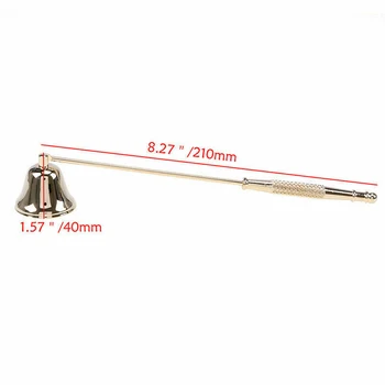 

Long Handle Candle Snuffer Stainless Steel Smokeless Candle Wick Bell Snuffer Safe Extinguish Tool Bell Shaped