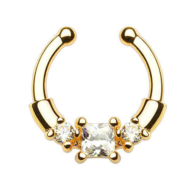 Stainless Steel Fake Nose Ring Septum Piercing Cheater Clip On Non Piercing Nose Ring Fake Septum Jewelry Faux Percing Nez