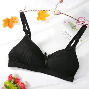 

New Girl Triangular Lattice Underwear Mesh Breathable Without Rims Bra Lace Hipster Cotton Bras