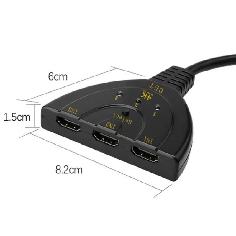 Высококачественный профессиональный HDMI сплиттер 4K* 2K 3 порта мини-коммутатор кабель DVD HDTV 3 в 1 порт концентратор HDMI переключатель
