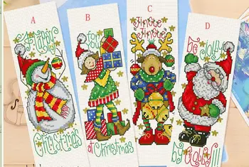 

christmas Craft Stich Cross Stitch Bookmark Christmas Plastic Fabric Needlework Embroidery Crafts Counted Cross-Stitching Kit