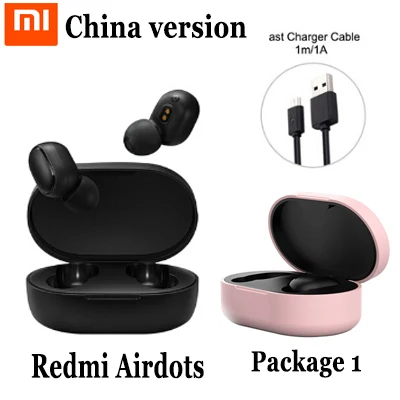 Оригинальные наушники Xiaomi Redmi Airdots Bluetooth 5,0, TWS, настоящие Беспроводные наушники с управлением ии, наушники с микрофоном - Цвет: CN add Case style 1