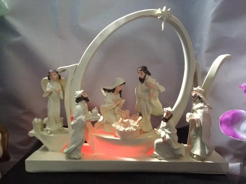 

High-grade resin LED Christmas manger group wedding gift Christian Catholic main giftwholesale