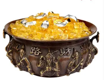 

Bronze Five Way Goddess of Wealth Jubao Pot Decoration Home Decoration Crafts