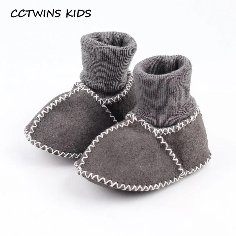Серый CCTWINS/детская обувь; коллекция года; Сезон Зима; модная обувь без застежки для малышей; брендовые ботинки из овечьей шерсти для маленьких девочек; теплые зимние ботинки для детей; SNB057 - Цвет: Серый