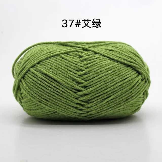 Hot Sale Multi Color Cotton Silk Knitting Yarn Soft Warm Baby Yarn for Hand Knitting thread Supplies 50g/lot No.37 Mugwort