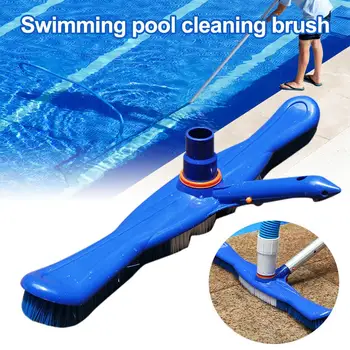

19 Inch Swimming Pool Wall Tile Brush Pool Bottom Cleaning Suction Head With Brush Portable Outdoor Swimming Pool Cleaning Tool