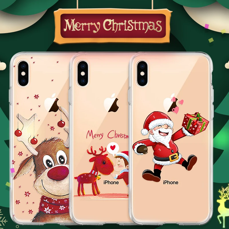 2020 чехол для телефона с рождественской елкой iPhone 11 Pro XS MAX XR 8 7 6 6S Plus Санта Клаус