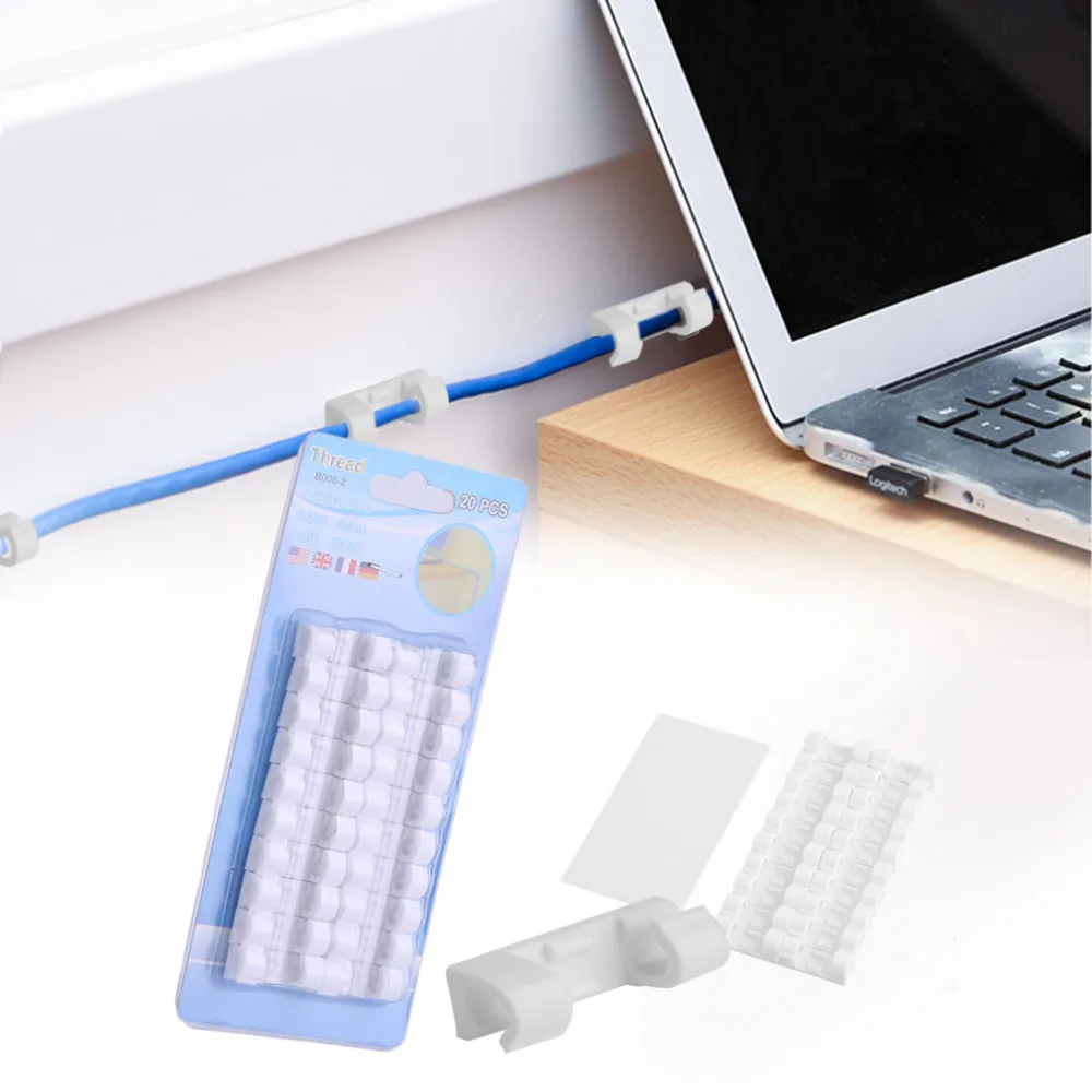 12pc//pack Viscosity Cable Winder USB Cable Organizer Wire Cord Management Holder