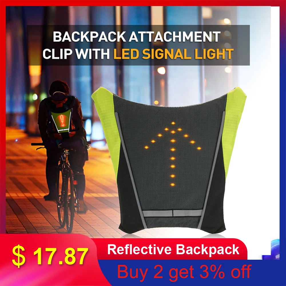 

Lixada USB Rechargeable Reflective Backpack Attachment Clip with Remote Control LED Signal Light Outdoor Sport Safety Bag Gear