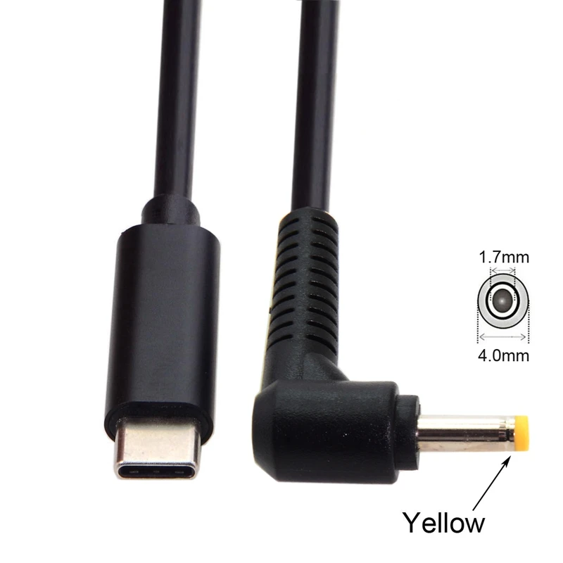 DC 4,0*1,7 мм Мощность PD кабель для зарядки 18-20V постоянного тока до Тип C USB-C Вход для ноутбука Тетрадь