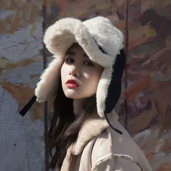 

Winter Thick Warm Bomber Hat Unisex Men Women Outdoors Windproof Earflap Caps Aviator Ushanka Russian Hats Trapper Cap 3 Colors