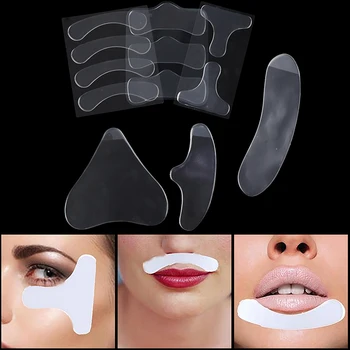 

12Pcs Reusable Silicone Anti-Wrinkle Facial Pad Chest Neck Nose Stickers Patch