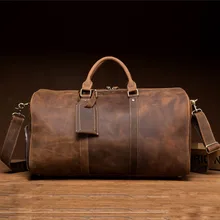 Мужская сумка для путешествий из натуральной кожи Crazy Horse, винтажная сумка для путешествий, большая сумка для путешествий из коровьей кожи, сумка для путешествий, ручная сумка для багажа, спортивная сумка