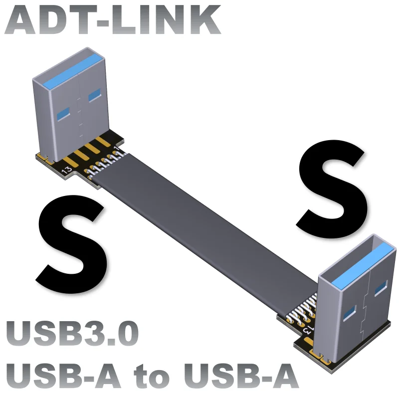 

ADT USB3.0 Male to Male Famale to Famale Ultra thin and light through connection cable A Famale to A Male Double corner 10G/bps