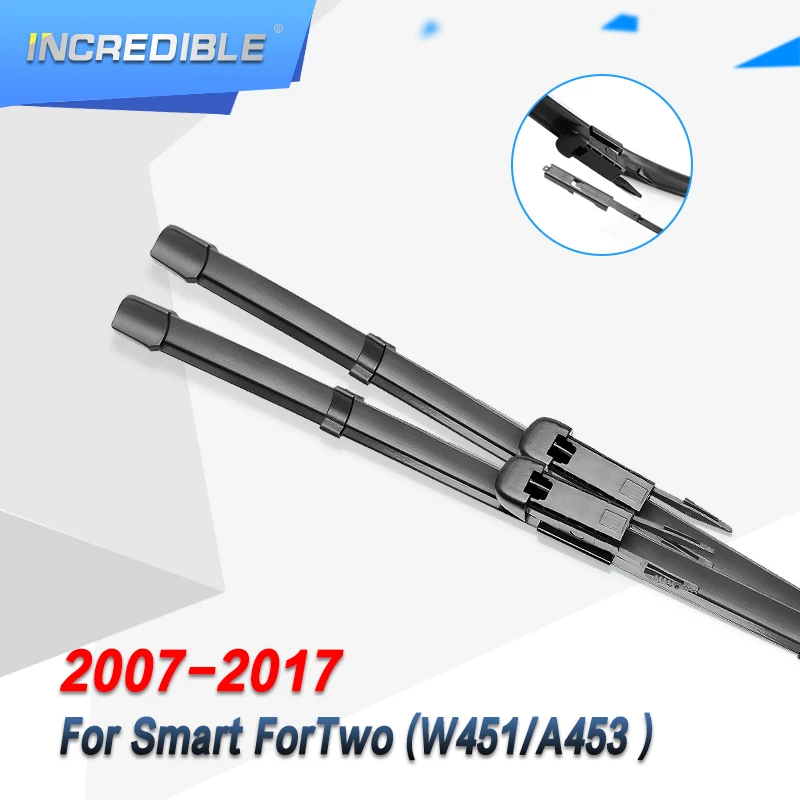 INCREDIBLE Wiper Blades for Smart ForTwo W451 A453 Pinch Tab / Bayonet 2007 2008 2009 2010 2011 2012 2013 2014 2015 2016 2017 | Автомобили