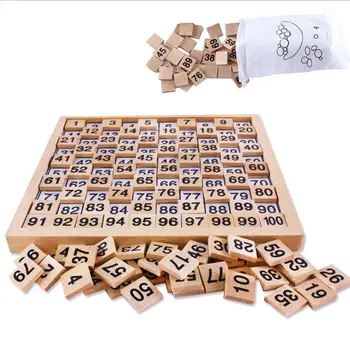 

New Wooden Toys Hundred Board Montessori 1-100 Consecutive Numbers Wooden Educational Game for Kids