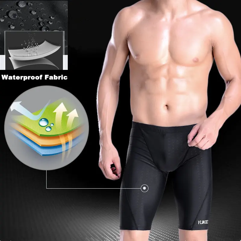 Conjunto de bañadores largos para hombre, traje de baño de tiburón, pantalones cortos, gorro de gafas, bolsa de transporte, novedad de 2020