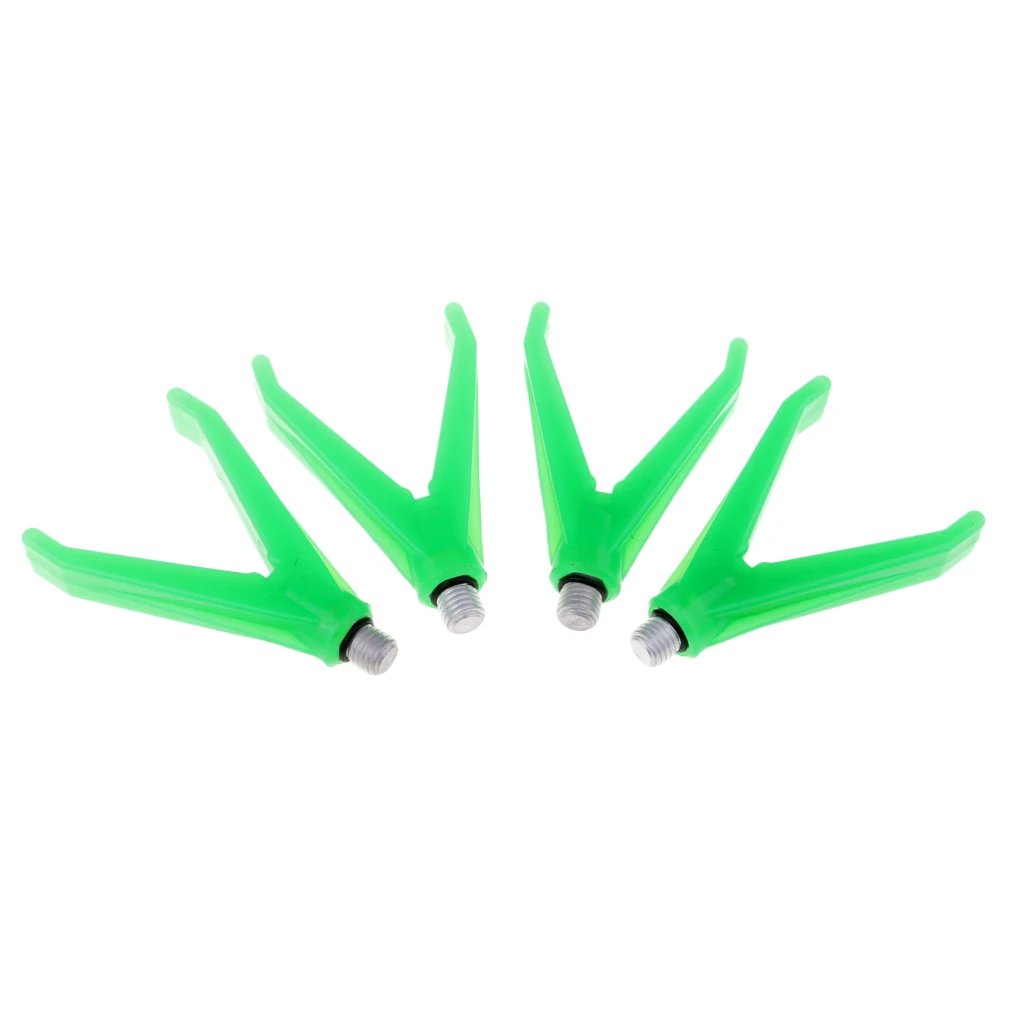 

4pcs Carp Fishing Rod Rest V Rest Green Nylon Rod Butt Rest Gripper with Thread M3/8 Fit All Rod Pod Bank Sticks