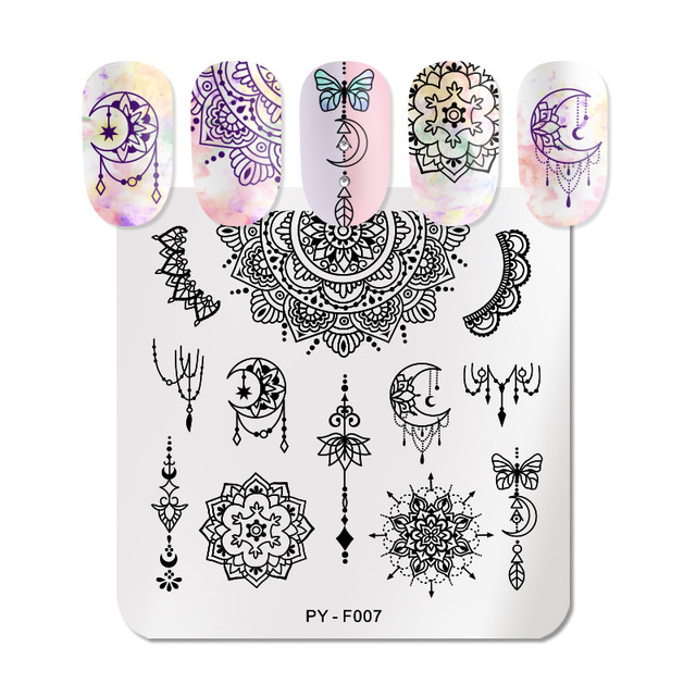 Pcs Nail Stamping Plates Marble Texture Flower Nail Art Plate Stainless Steel Design Stamp Template for Printing Stencil Tools