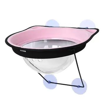 

Suction Cup Cats Window Bed Creative Cats Resting Seat with Space Hood Cat nest in suction cup space hammock Mat for cat litter