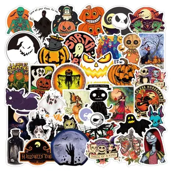 

50Pcs/Set Halloween Stickers For Laptop Moto Skateboard Luggage Guitar Decal Toy Stickers