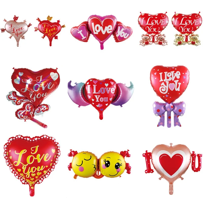 11Pcs/Set Love Foil Balloon Anniversary Wedding Valentines Day Party Decoration Letter Heart Balls Supplies |