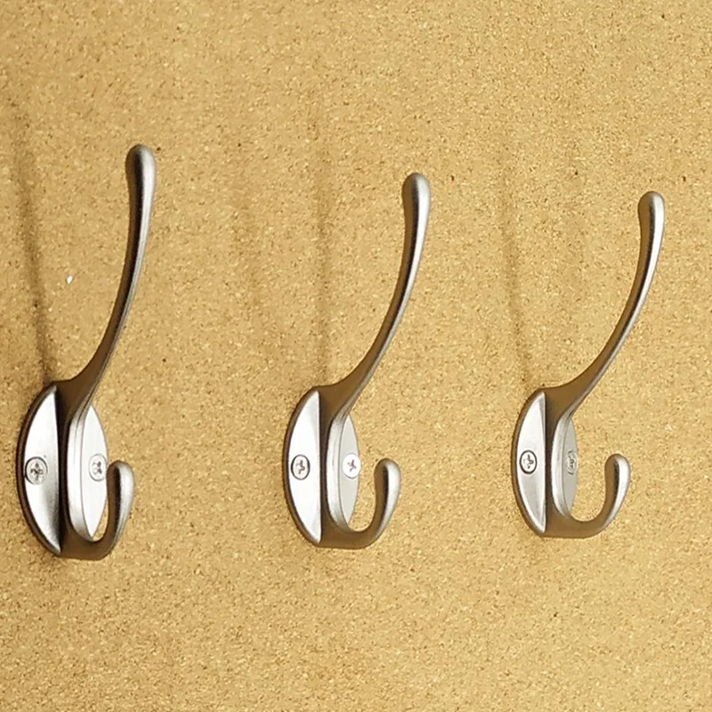 10 Pack Heavy Duty Dual Coat Hooks Wall Mounted with 20 Screws Retro Double Hooks Utility Hooks for Coat, Scarf, Bag, Towel, Key