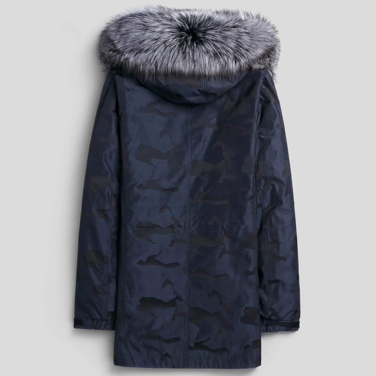 Parka Homme Winter Jas Mannen Natuurlijke Nertsen Bont Voering Lange Jas Heren Vos Bontkraag Parka Overjas LSY088382 Y1362