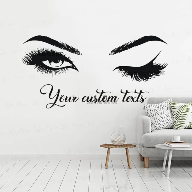 Beauty Lashes Vinyl Wall Sticker: Customizing Walls with a Winking Beauty