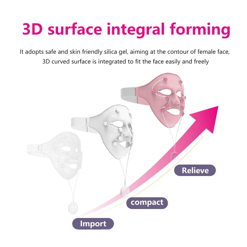Новая электрическая спа-маска для лица, подтяжка щек для подбородка, машина для похудения, EMS, Вибрационный массажер для красоты, магнитный массажер против морщин