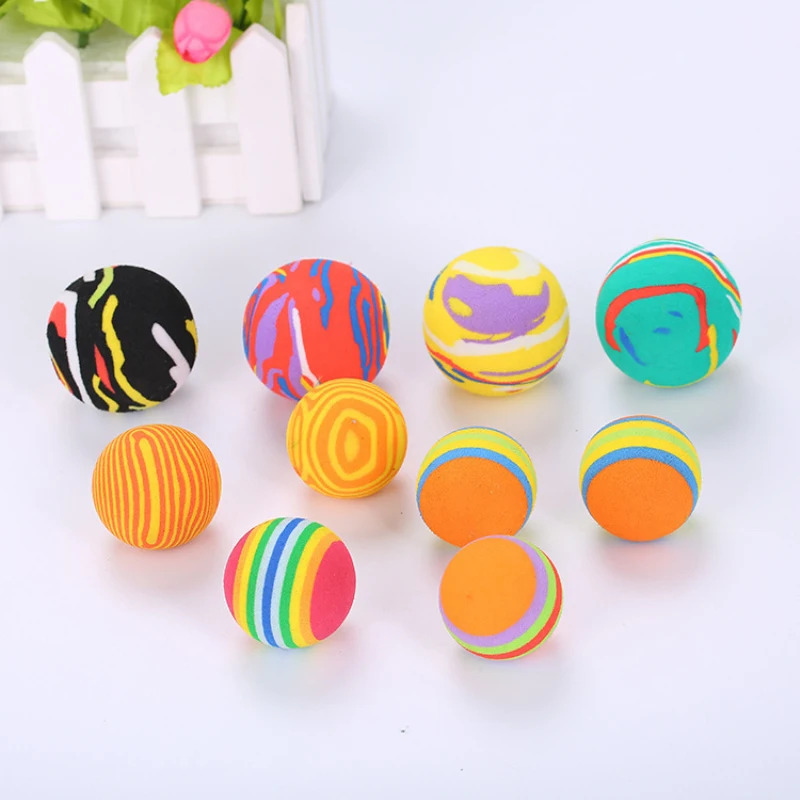 1pcs Self-excited Cat Toy Ball Foam Ball Pet Toy Cat Multicolor Ball Color Random Pet Supplies