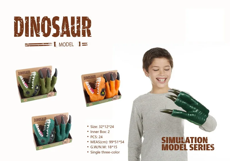 Горячая Реплика T-REX модель динозавра ручная кукла голова животного мягкие Silcone интерактивные перчатки детская игрушка