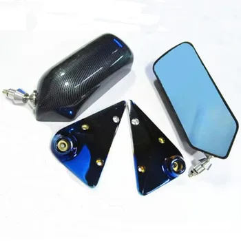 

1Pair CarAutos Blue Rear View Mirror F1 water stick racing Side Mirror Glass & Wide Angle Metal Bracket for Toyota Corolla