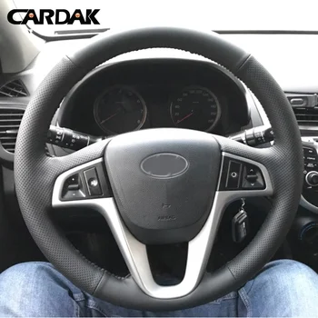 

CARDAK Artificial Leather car steering wheel cover for Hyundai Solaris Verna i20 Accent 2008-2012 Customized Car Accessories
