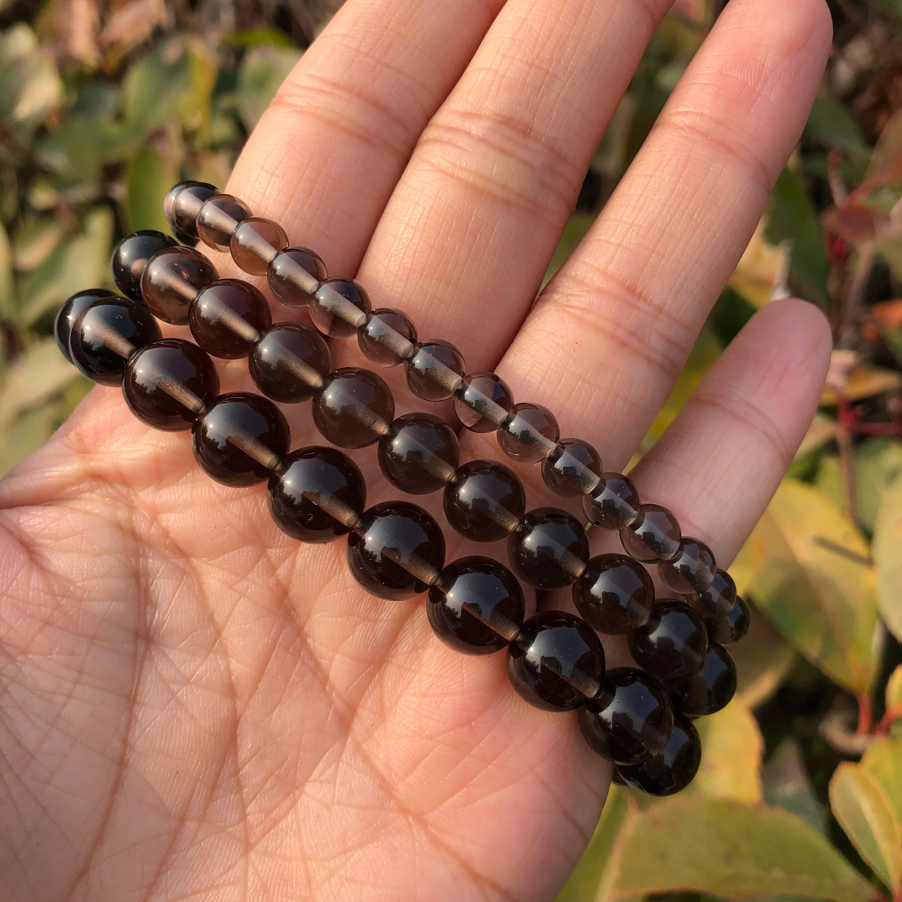 Fengbaowu pulsera de obsidiana de hielo transparente Natural para mujer, brazalete redondo de cristal de cuarzo, piedra curativa, regalo de 1 ud.|Pulseras hilo| - AliExpress