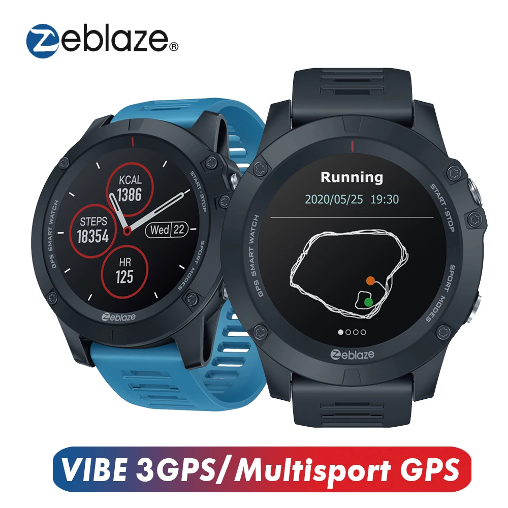 Zeblaze VIBE 3GPS Multisport Smartwatch IP67 Waterproof Tracker Sport Watch Men 1.3-Inches IPS Color Touchscreen Smart Watches |