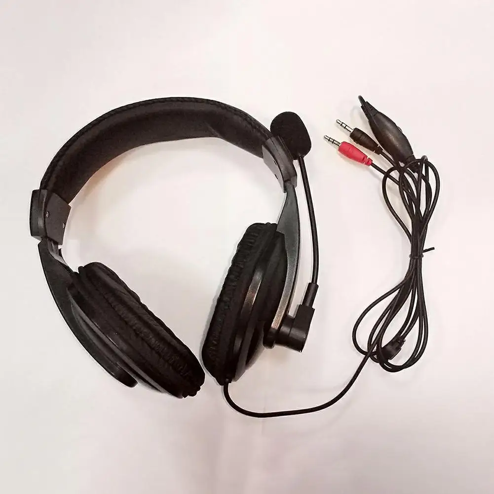 3 5mm Wired Gaming Headphones Universal Adjustable Music Headset with Microphone Plug and Play for PC Laptop Computer