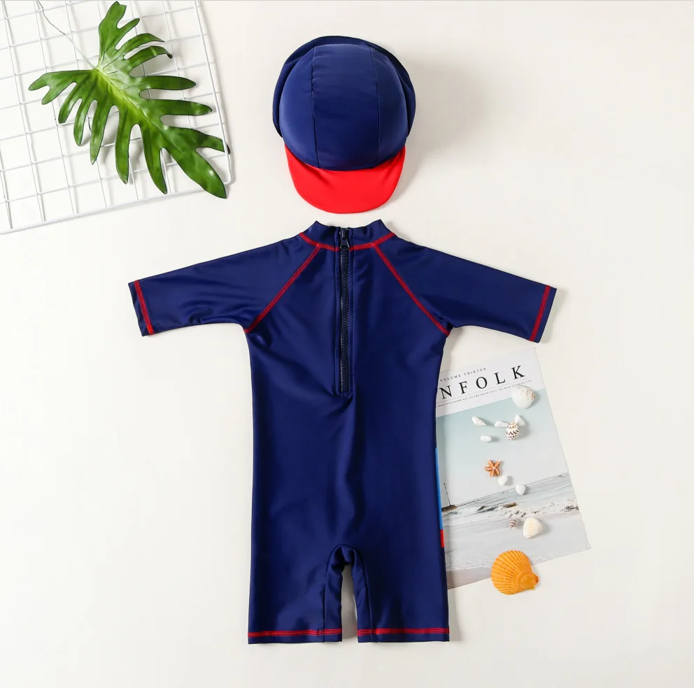 

Export One-piece Swimsuit for Children Baby Infant BOY'S Handsome Beach Sun-resistant Surf Wear Seaside Hot Springs