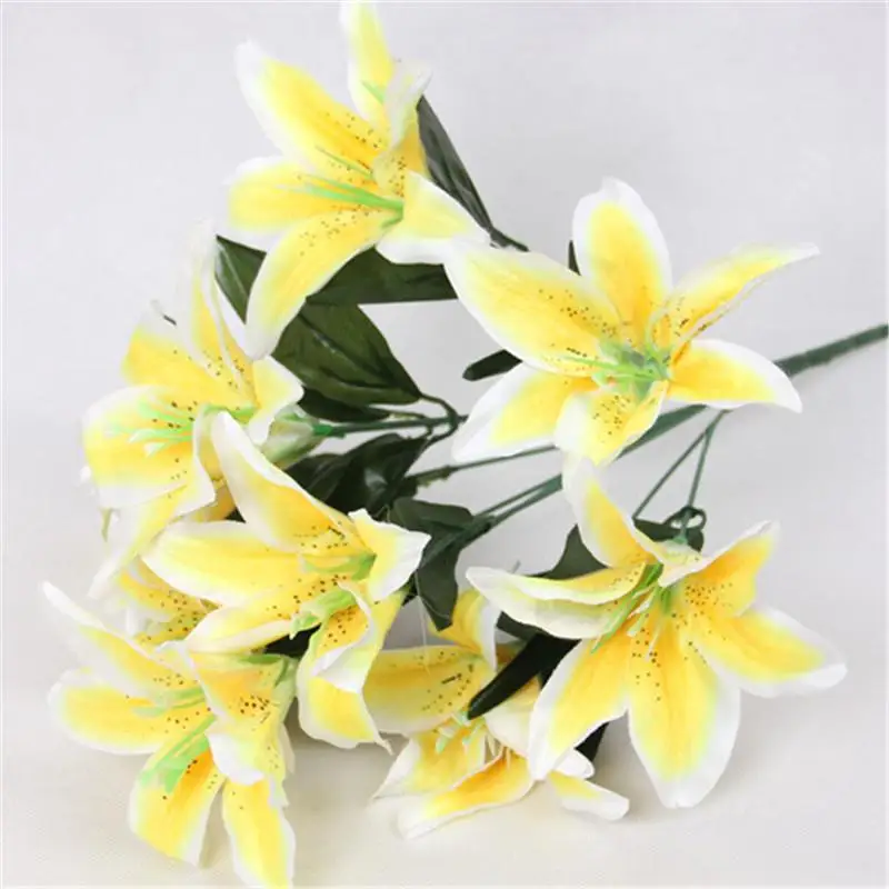 Искусственная лилия Флорес поддельные украшения искусственные цветы - Цвет: Yellow