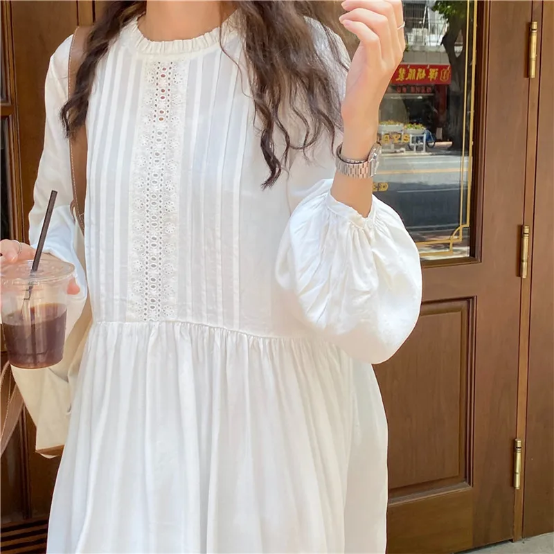 Loose Lace Solid Dress
