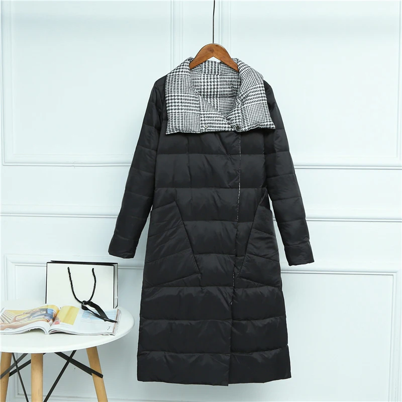 New White Over Sized Winter Coat Stand Collar OG0714