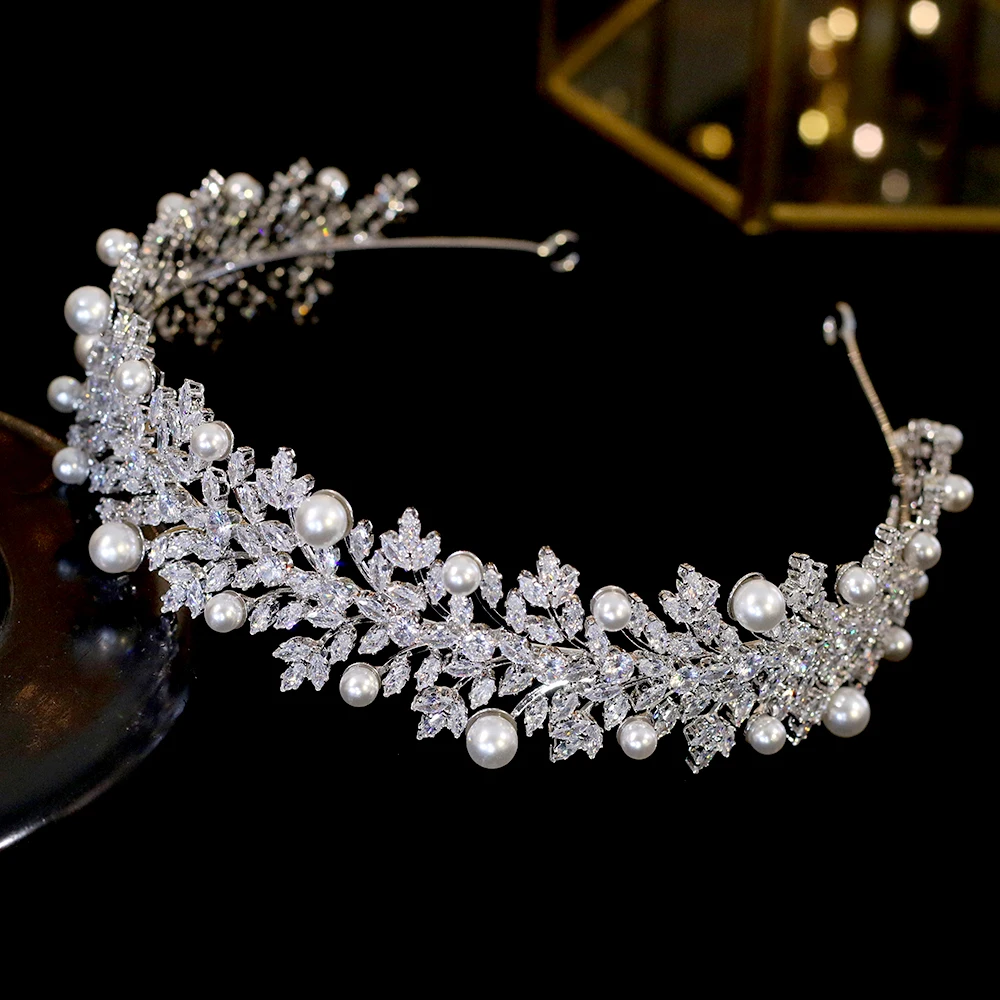 Vintage hair accessories tiara elegant pearl hair band wedding hair accessories bridal hair accessories headdress