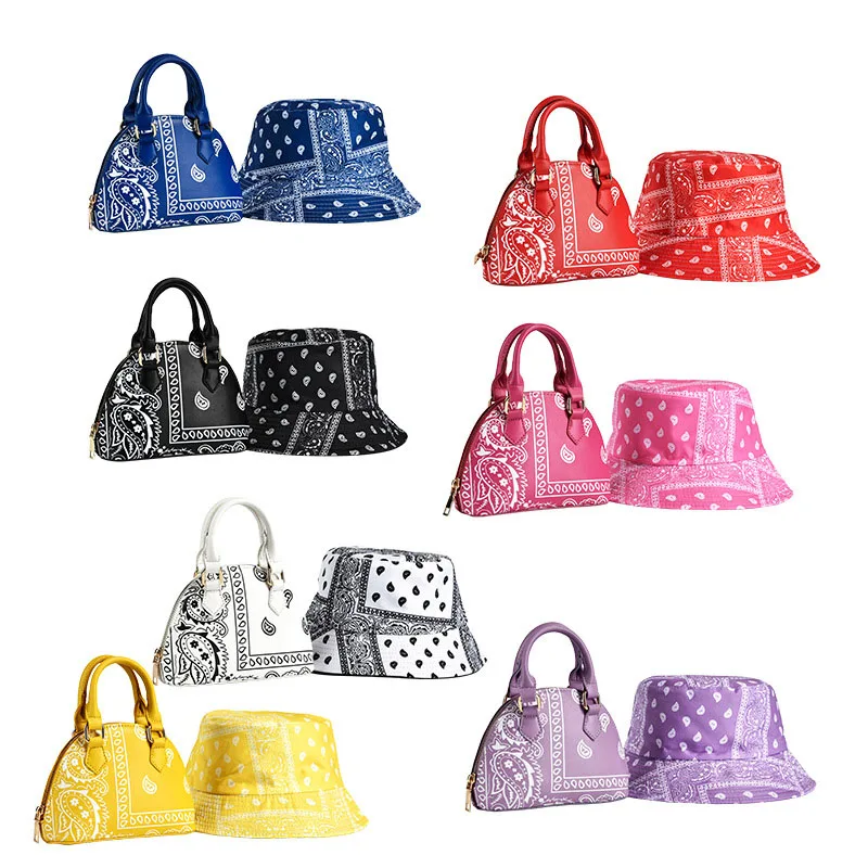 Fashion PU Leather Small Crossbody Shoulder Bag For Women Luxury Handbags Ladies Cashew Flower Fisherman's Hats and Handkerchief crossbody bag women handbags pu crossbody bag