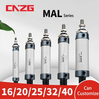 

Air Pneumatic Cylinders Compressed Air Cylinder MAL Series Mini Bore 16/20/25/32mm 40mm Stroke 25/50/75/100 200 Single Lever