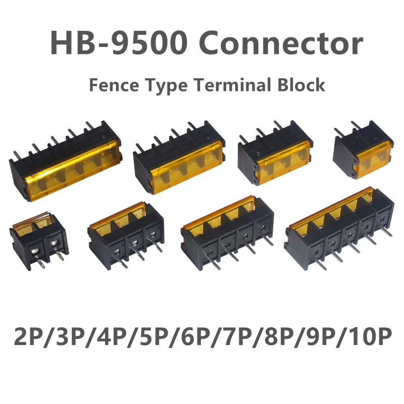 5pcs Hb9500 Hb9500 9.5mm Pitch Lid Barrier Terminal 2p/3/p/5/6/7/8/9/10pin 300v 30a High