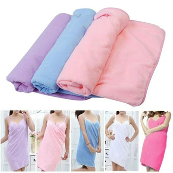 

NEW Lady Bath Towel Wearable Fast Drying Beach Women Spa Bathrobe Skirt Fashion