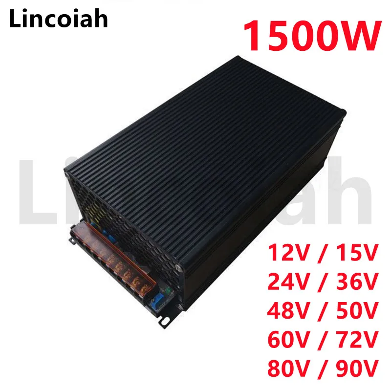1500W DC 12V 13.8V 15V 24V 27V 30V 32V 36V 42V 48V 55V 60V 65V 72V 80V 90V Switching Power Supply Transformer SMPS Source PSU |